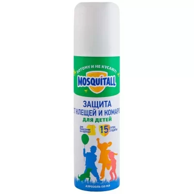 картинка Аэрозоль Mosquitall нежная защита для детей от комаров и клещей 150 мл 