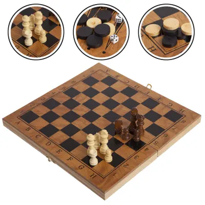 картинка Игра 3 в 1 шашки, шахматы, нарды S2414 